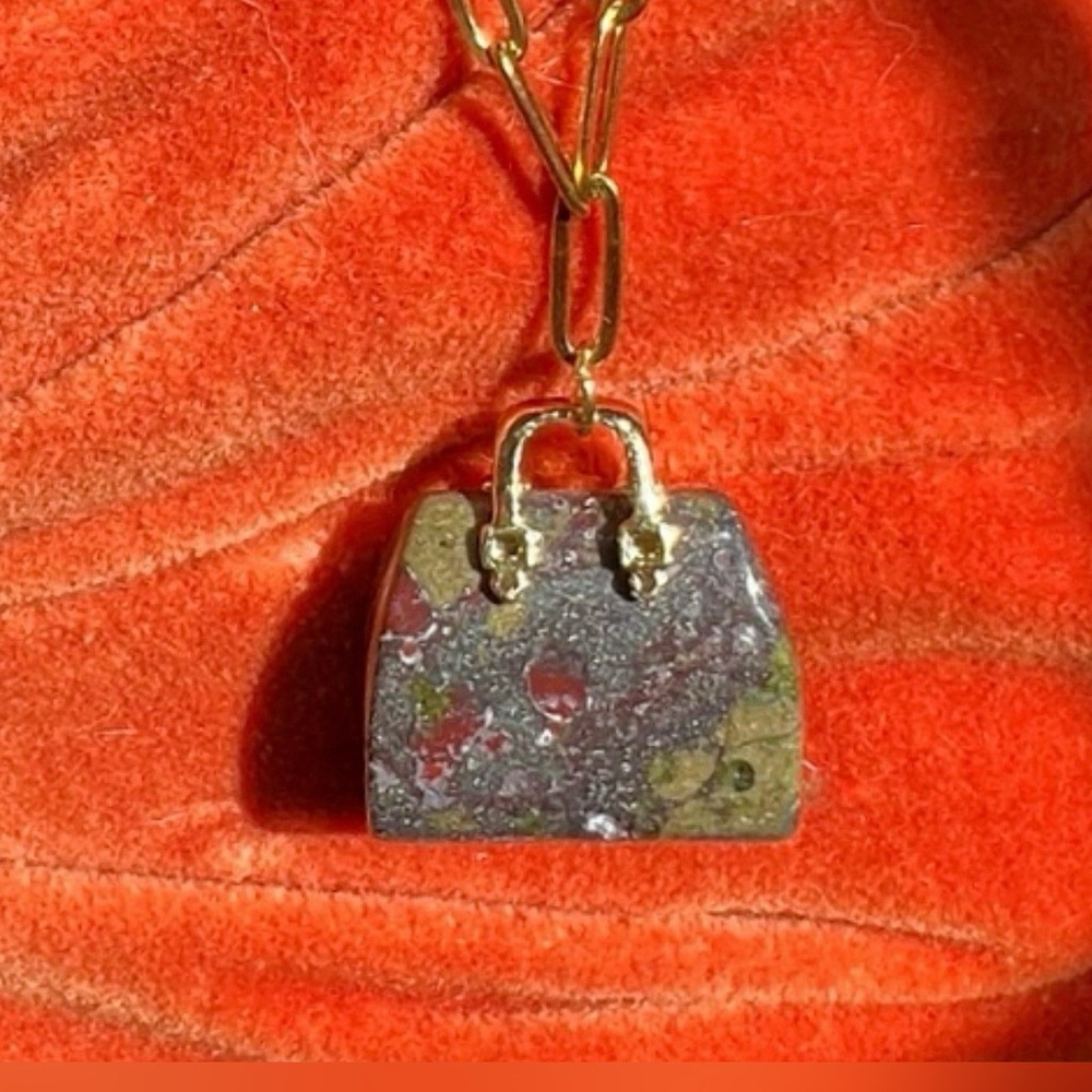 Bloodstone Purse Necklace